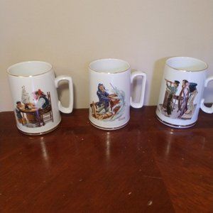 Norman Rockwell Vintage 1982 Mugs